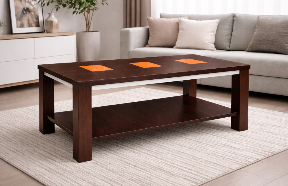 129-29WENG   Mesa centro wenguer-naranja 